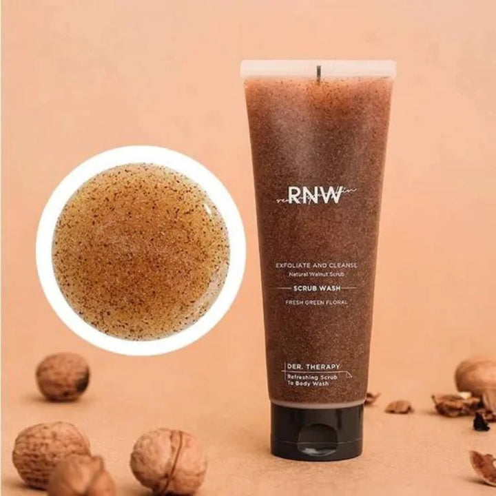 Nourishing scrub-to-wash product for smooth skin