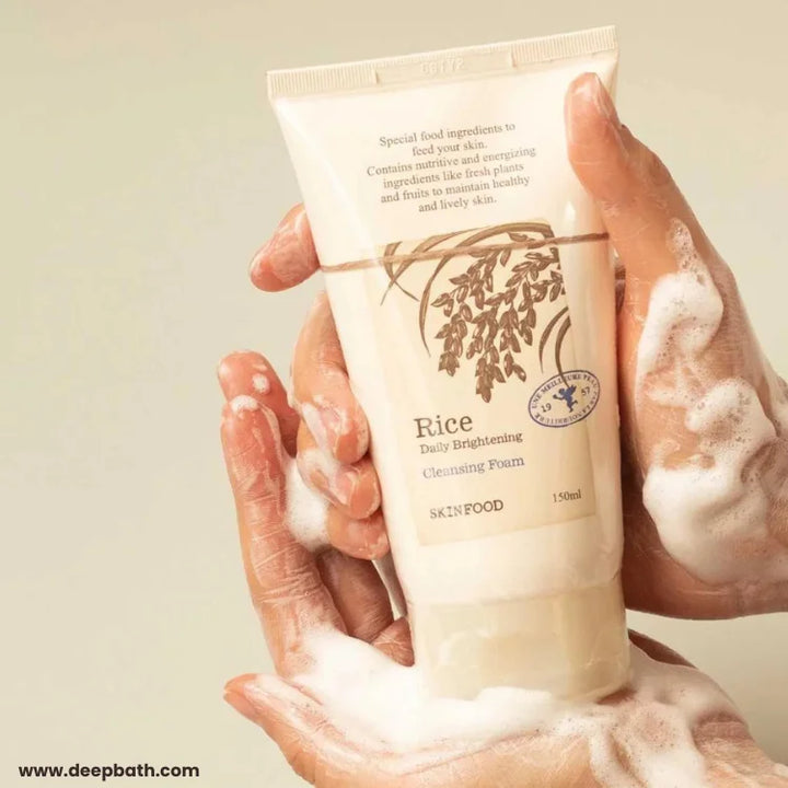 Skinfood Rice Foam Cleanser: Glow Enhancing Scrub