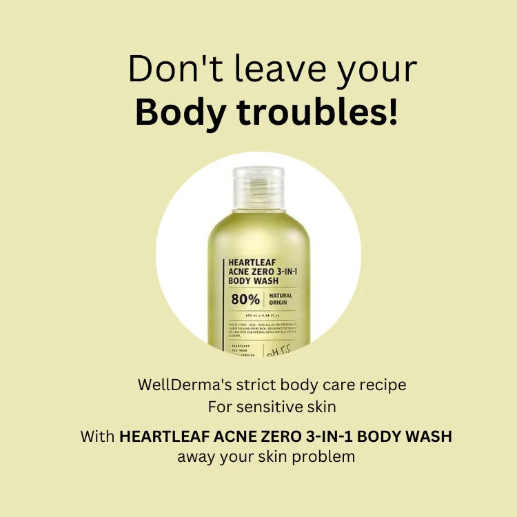 WellDerma Heartleaf Acne Zero 3in1 Body Wash Deepbath