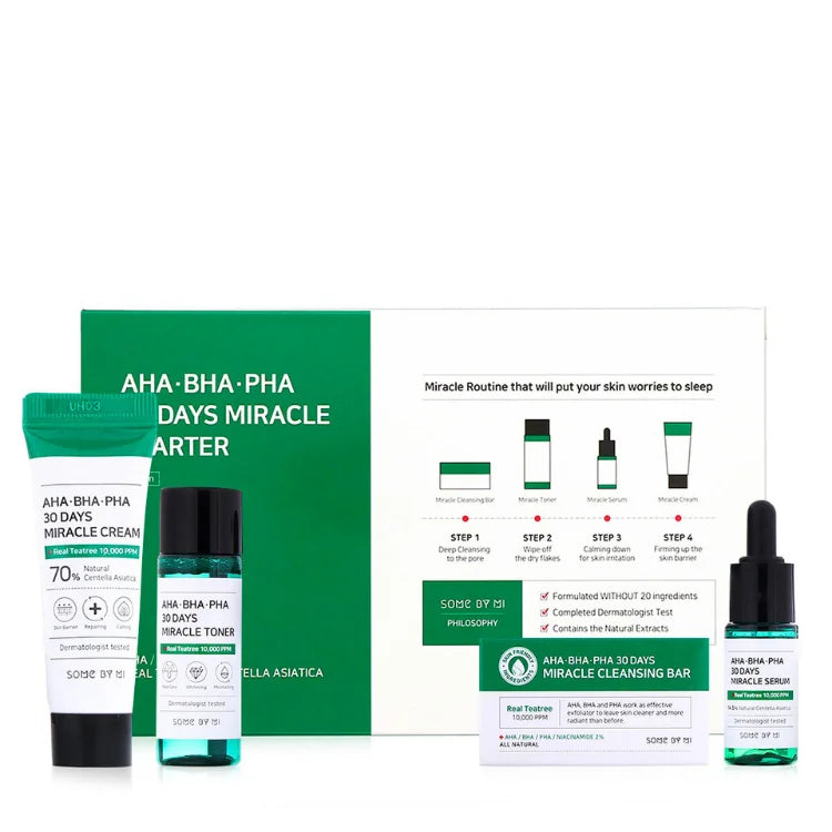 SOME BY MI AHA BHA PHA 30 Days Miracle Serum Light - 1.69Oz, 50ml - Made  from Tea tree Water for Oily Skin - Daily Moisturizing Face Serum - Skin
